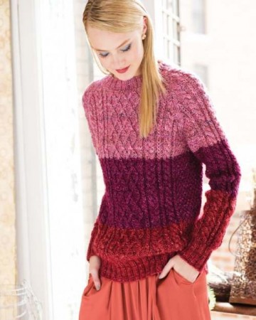 22 Fishermans sweater i Noro Silk Garden Solo