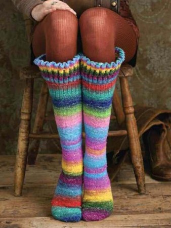 Regnbue sokker i Noro Silk Garden Sock